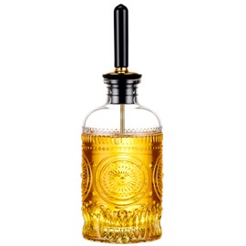 Baalaka Glass Oil Bottles 7OZ, Olive Oil Dispenser Bottle for Kitchen with Metal Spout, Elegant Glass Cooking Oil Dispenser for Kitchen