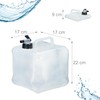 Relaxdays, Transparent/Black Foldable Water Canister, Set of 4, 5 L,