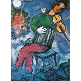 Tushita Art Postcard Marc Chagall - The Blue Violinist
