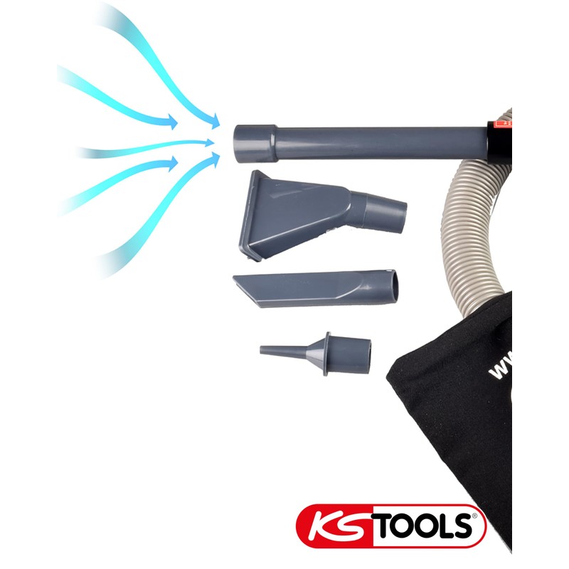 KS Tools Druckluft Saug Blaspistole 515.5090 145mm I Ausblaspistole mit