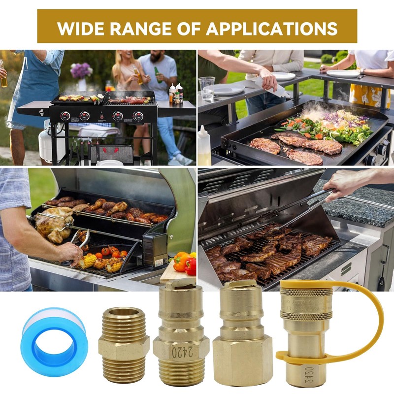 1/2" QDD LP Natural Gas Quick Connect Fittings Kit, Natural