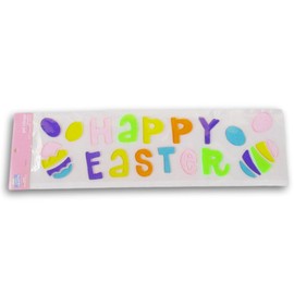 Happy Easter Window Gel Clings - Pastel Colors 24 Pieces