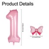 Pink Number Balloons with Mini Bow, 40 Inch Large Number