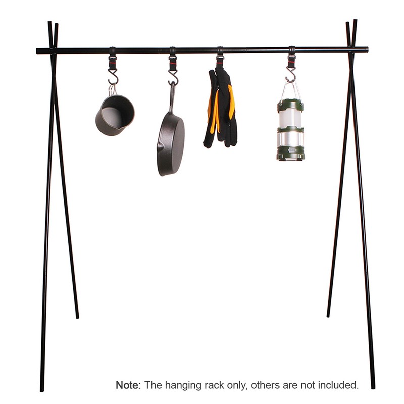Outdoor Cookware Hanging Rack Triangular Pot Pan Camping Light Tools