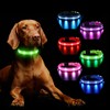 Hundehalsband Leuchtend Aufladbar, Leuchthalsband Hund 7 RGB Farbwechsel mit 8 Leuchtmodi, Verstellbare LED HundeHalsband Wasserdicht für Kleine Mittlere Große Hunde Leuchtendes Halsband, Grün S