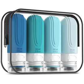 Mrsdry Travel Bottle, 2024 Model Travel Set, Easy to Understand at a Glance, Special Triple Lid Structure, Refill Bottle, Portable, Convenient for Travel, Business Trips, Shampoo Bottle, Storage Pouch