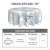 Nautical Coastal Tablecloth Round 70 Inch Summer Beach Starfish Coral