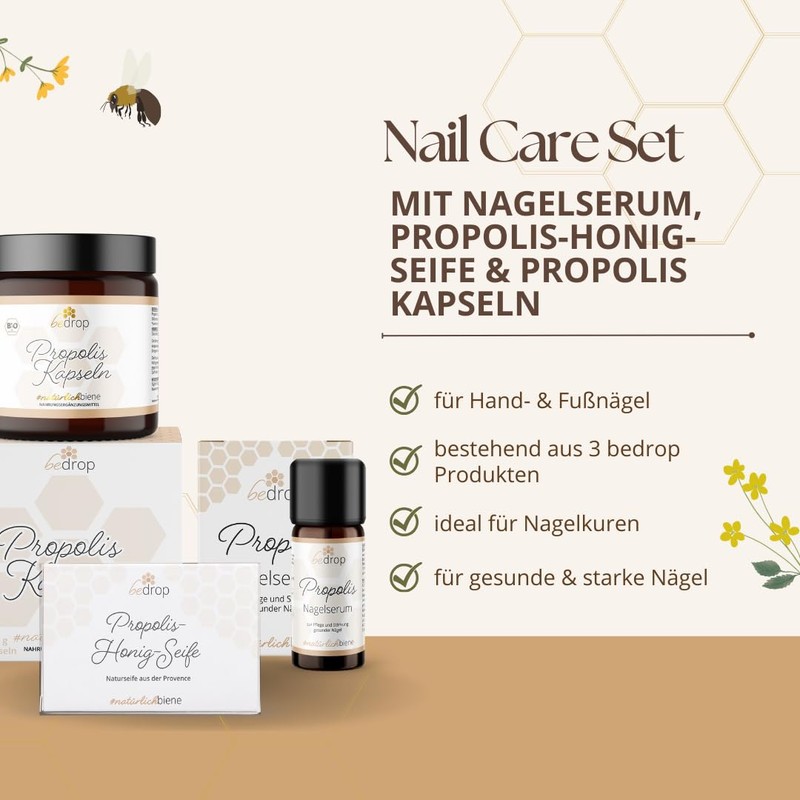 bedrop Propolis Nail Serum 10 ml + Capsules + Soap,