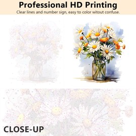 TUMOVO DIY Paint by Numbers for Adults - Daisies & Flowers on Canvas, 16x20 Inch Kit for Beginners