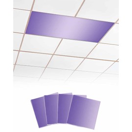 Wowouhiya 4 Pack Fluorescent Light Cover for Ceiling Lights, Purple Ombre Magnetic Classroom Light Filters 4x2 Feet, Modern Gradient Abstract Art Decorative Ceiling Light Covers for Office, Violet