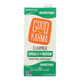 UD_Good Karma Flax Milk Protein Case of 6-32 Fl Oz Vanilla Flavor for Babies Adults Certified Halal Packaged in Bulk Boxes