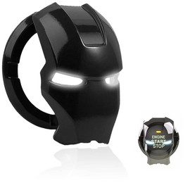 Car Engine Start Stop Button Cover Push to Start Button Ignition Cover Anti-Scratch Universal Aluminum Alloy Button Decoration Stickers for Cars (Silver-White) Rhinestone Car Automotive Vehicle - Color: Blue