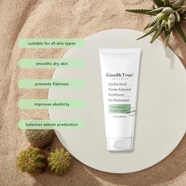Measurable Difference-Good & True Organics - Crema reparadora para piel seca con jojoba, almendras dulces y girasol - Restaura la humedad, suaviza y d