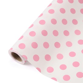 Polka Dot Wrapping Paper Roll, Mini Roll-17 Inches * 32.8 Feet, Pink Polka Dot Design Wrap Paper for Girls Women Grandma, for Birthdays, Valentine's Day, Weddings, Anniversaries, Holiday, 1 Roll