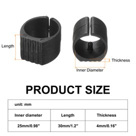 uxcell 20 Pcs Chair Foot O Shaped Floor Glides, 30mm Plastic Chair Leg Caps, Non-Slip Foot Pads for Legs, Black