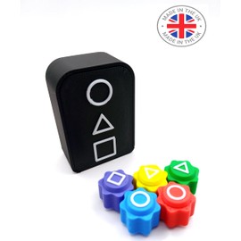 Customised Traditional Korean Game, Geometric Gaming Stones Set, 5 Pieces with Storage Box, Inspired Design, Gonngi, Gong-gi, Traditional Game, made in the UK