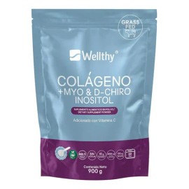 Wellthy Colageno Hidrolizado, Myo & D-chiro Inositol 900g. Sabor Sin Sabor