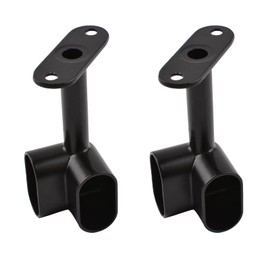 INCREWAY Pack of 2 Oval Corner Closet Rod Support Bracket 90° Heavy Duty Wardrobe Accessories Clothes Rail Flange Seat for Closet Rod, Black