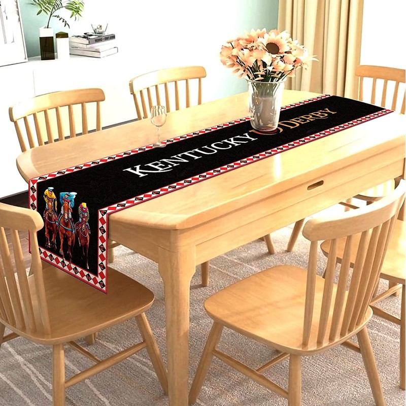 Nepnuser Kentucky Derby Table Runner Churchill Downs Horse Racing Themed