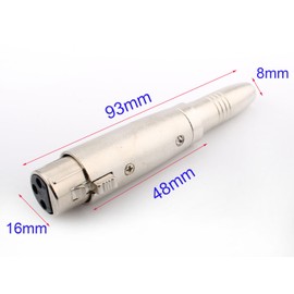 VISSQH 2 x XLR 3-Pin Male to Jack 6.35 mm Adapter, Microphone Audio Jack XLR 3-pin Panel Mount Connectors Microphone Cable Connector XLR Jack Connectors Converter, for Audio Microphone etc