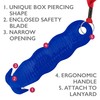 Klever Innovations KCJ-1B Safety Cutter, Advanced Plastic Polymers, 4-5/8”, Blue