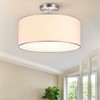 VONLUCE Semi Flush Mount Ceiling Light, 18" Drum Light Fixture