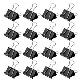 M&G Binder Clips 32mm/1.28 Inch, 24 Pcs Small Binder Paper Clip Bag Clips Pocket Clip Office Supplies for Organizing Documents and Papers, Black