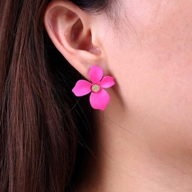 TseenYi Boho Flower Earrings Green Flower Stud Earrings Vintage Flower Stud Earrings Bohemian Bridal Earrings Jewellery for Women and Girls Gifts, Alloy Steel