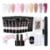 Kit Uñas Polygel Acrílica 15mlx10 Completo Base+top Manicure