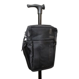 Cane Buddy - Secure Pouch, Accessory Bag for Cane, Walker, Crutches and Wheel Chairs (Black)