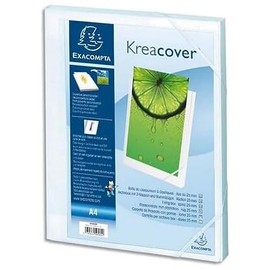 Exacompta 59589E Kreacover archive box (made of PP 700μ, back 25 mm, A4, 21 x 29.7 cm) 1 piece white