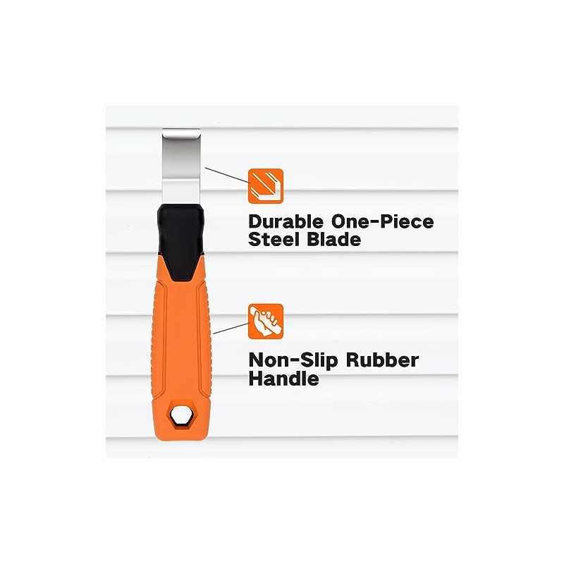 Vinyl Siding Removal Tool - Extra Long Handle, Steel Blade,