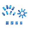 24Pcs Blue Ocean Press on Nails Long Coffin Fake Nails