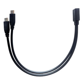 DHSKZRMJ USB C Y Splitter Charge Cable,Type C Female to 2 Dual Type C Male Y Splitter Extension Charging Cable,Charging Use Only