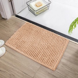 Minicoco Bath Mat Non Slip Anti Mould Mats 40 x 60cm Chenille Shower Mat Extra Soft Sparse Bath Mat Shower Bathroom Mat Super Absorbent Bathroom Mat