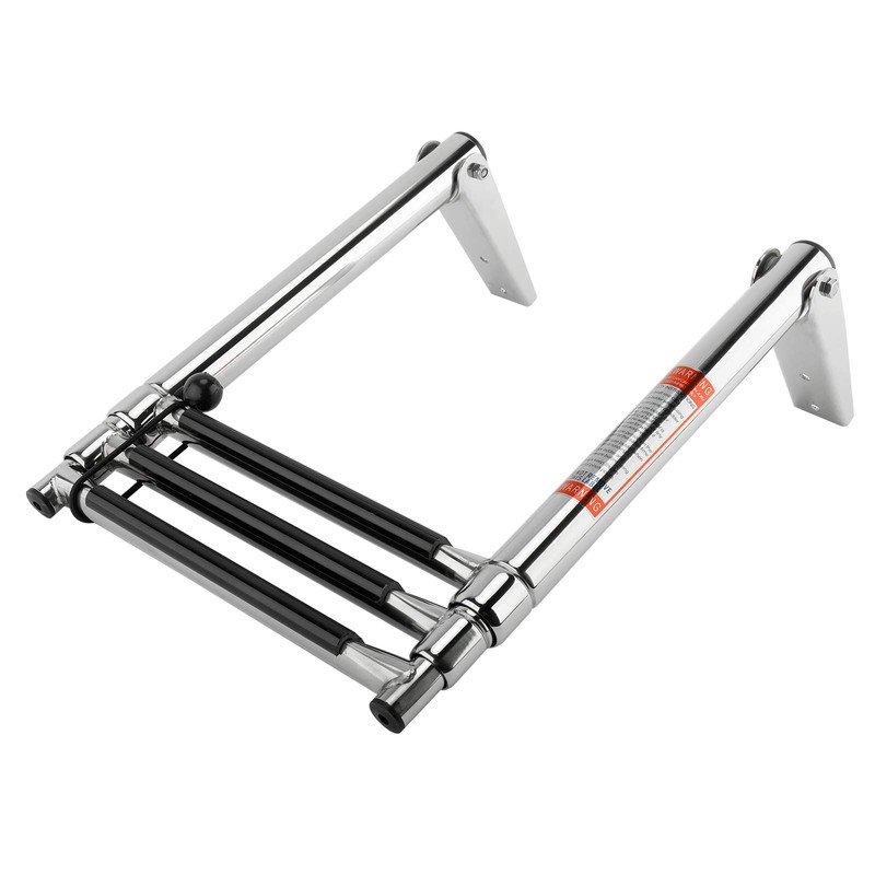 Amarine Made 3 Step Stainless Steel Telescoping Marine Boat Ladder