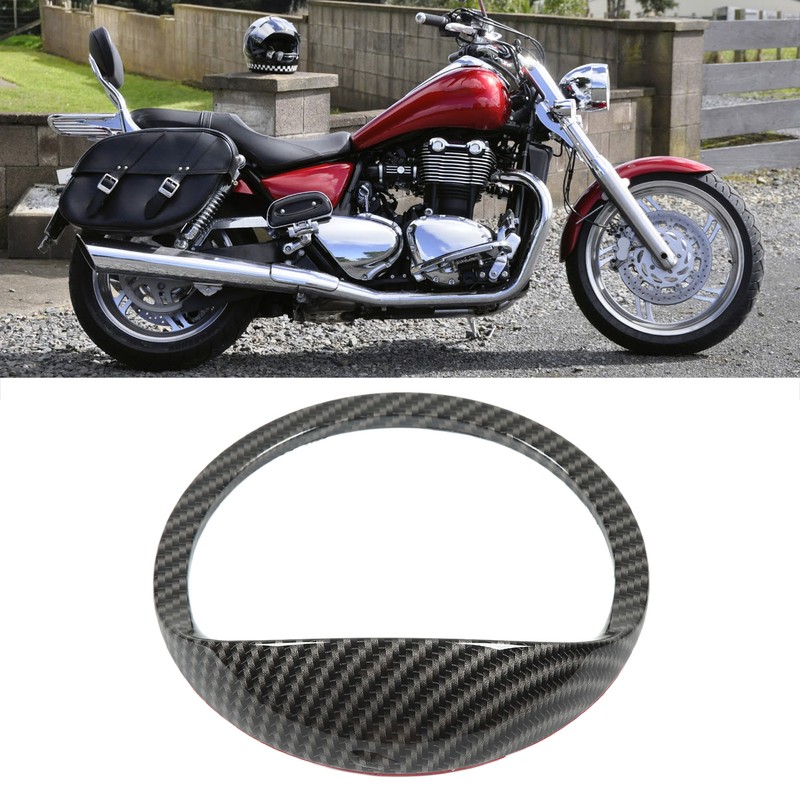 Motorcycle Speedometer Intrument Gauge Bezel Cover Trim Carbon Fiber Style
