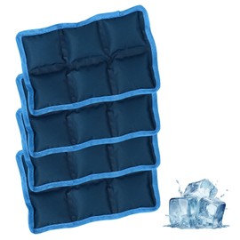 Lyreh 4pcs Reusable Lunch Box Ice Packs, Polyester Long Lasting Reusable Ice Packs Versatile Cooler Accessories for Adventuring Fishing Camping Climbing Outdoor Activities (Blue)