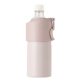 Atlas ABIB-EPB Plastic Bottle Holder, Water Bottle, Cold Insulation, 16.9 fl oz (500 ml), 650 ml, Vacuum Insulated, Pink Beige, Foldable, Handle Included, Bottle-In Bottle