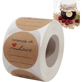 Jam and Jelly Jar Canning Labels for Mason Jars and More(2" Round 500/roll) with Lines for Writing- Jar Labels Jam, Jelly, and More