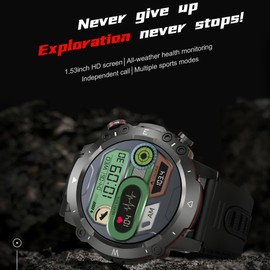 ZPIMY Men's Smartwatch with Phone Function, 1.46 Inch AMOLED 5ATM Waterproof Fitness Watch Men with Torch Pedometer Heart Rate SpO2, Sports Watch Activity Tracker for Android iOS (Gold)