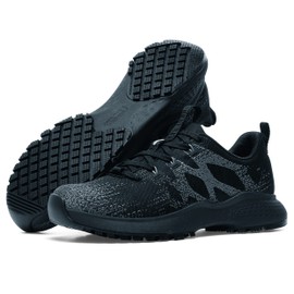 Shoes for Crews Heather II, Women's Soft Toe (ST) Work Shoes, Slip Resistant, Water Resistant, Black, Size 5.5 Wide