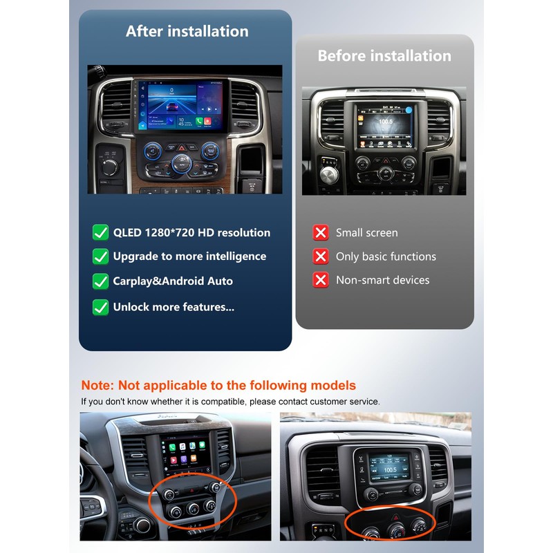 5G WiFi(6) Car Radio for Dodge RAM 1500 2500 3500