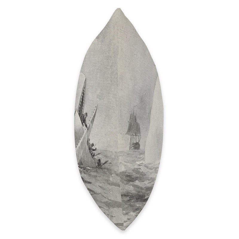 Moby Dick Whale Attacking a Whaling Ship (1892) Throw Pillow