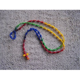 Gay Pride Rainbow Hand-Tied Cord Rosary - Mexico