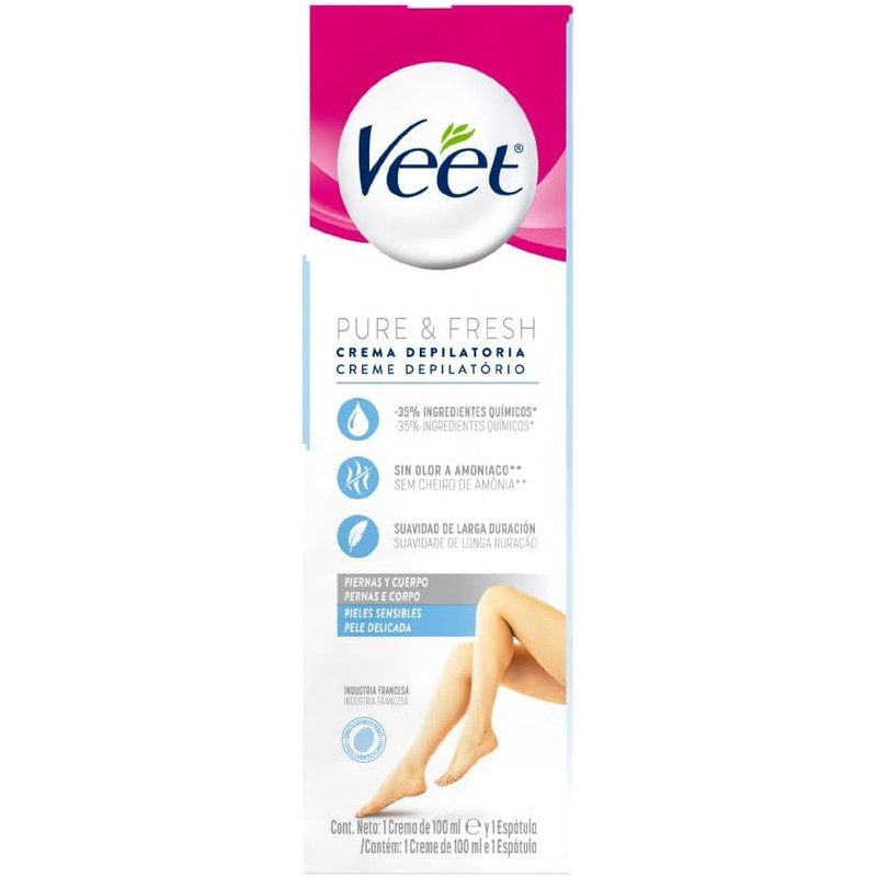 Veet Pure & Fresh Crema Depilatoria para Piel Sensible de