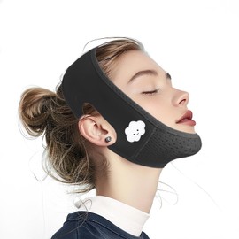 Yuibthr Chin Strap for Sleeping, V Line Lifting Mask, Cute Series, Reusable Face Strap, Jaw Exerciser (Black-9)