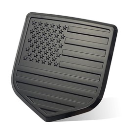 American Flag Emblem Decal Badge Compatible with Dodge Ram 1500/2500/3500 (2009-2018, American Flag) (black)