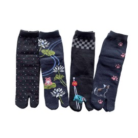Tabi Socks Socks Women Cute Pattern Cotton Blend Ankle Length 23-25 cm, Pairs Set (The pattern is Will Do)