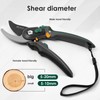 Bypass Pruning Shears, 3/4-Inch Cut Capacity Garden Clippers, Gardening Scissors